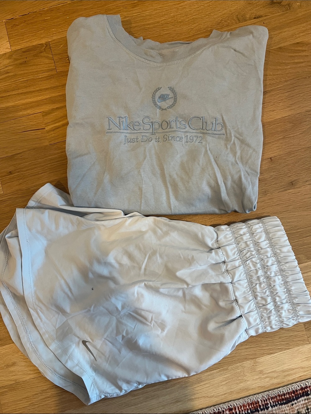 Nike Light Blue Sports Club Tee and Matching Athletic Shorts